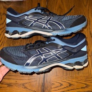 Asics Navy and Light Blue Athletic Sneakers